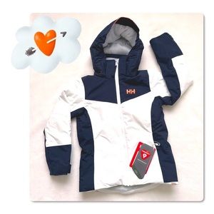 NEW Helly Hansen Primaloft Insulated Black & White Junior Divine Jacket Size 8